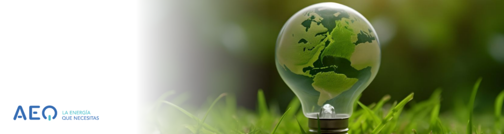 Bombilla en el césped para ilustrar un texto sobre ahorro energético en el hogar